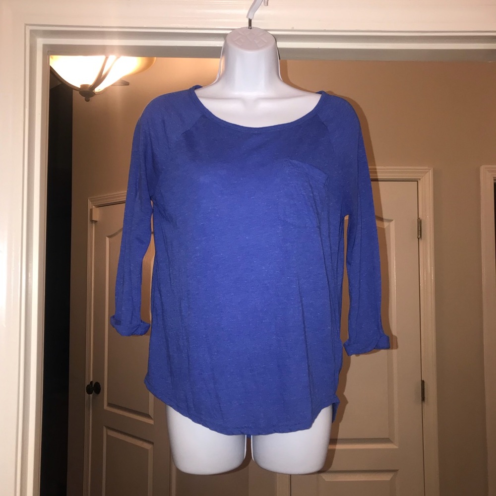 Divided H&M royal blue 3/4 sleeve shirt
